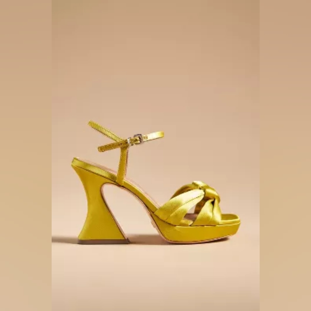 Anthropologie Yellow Platform Heels